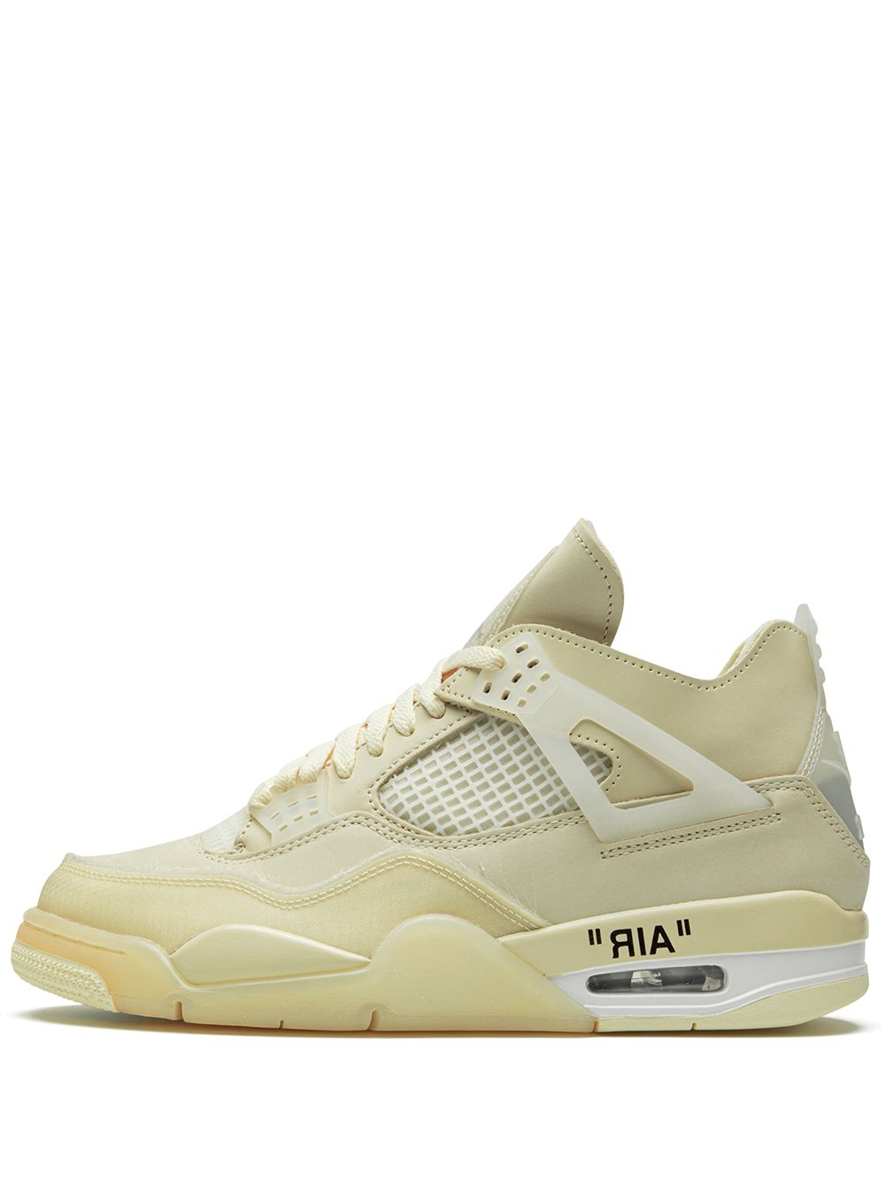 Jordan Retro 4 Offf Whitee SAIL CREAM for her Semi UA