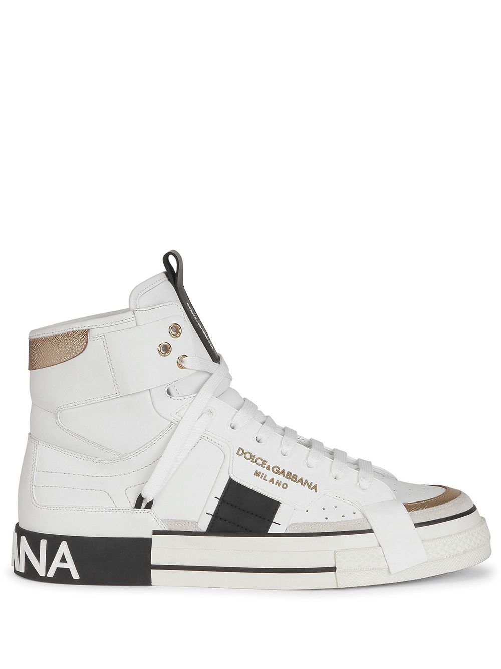 Dolce Gabbana Custom 2 Zer0 Panelled High Top White Black