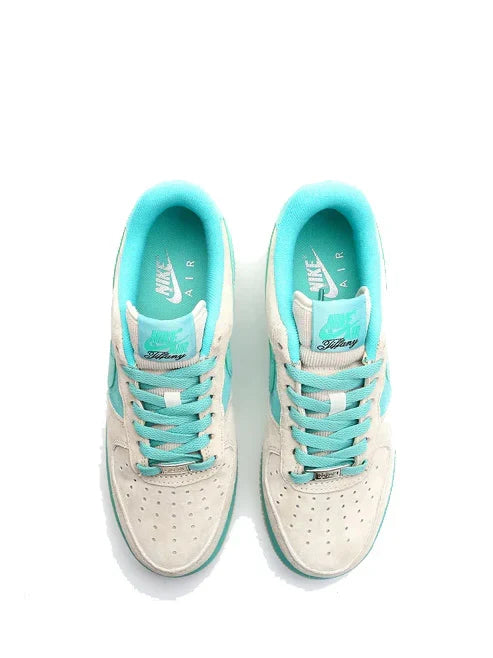 airforce 1 x tiffany grey blue with og box bottel packing laces
