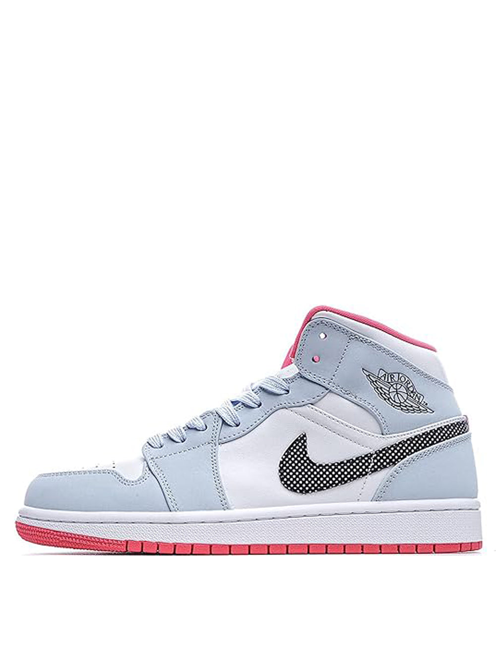 Jordan Retro 1 mid HALF BLUE POLKA DOT SWOOSH GS