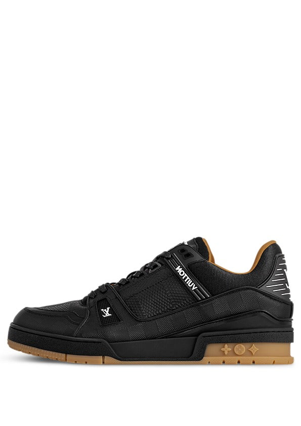 Louiss Vuittonn LV Trainer Leather Black Gum