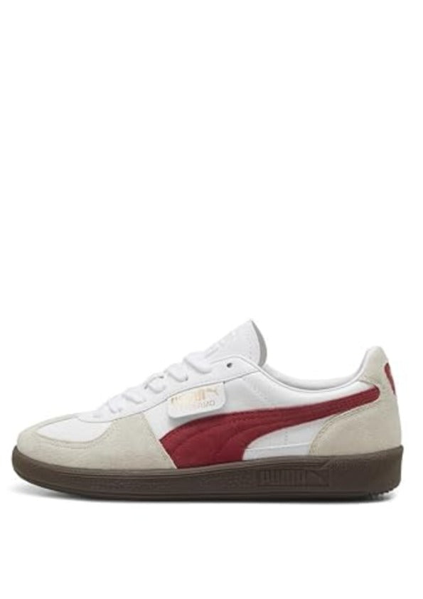 PUMAA PALERMO LEATHER WHITEVAPOR GRAY-CLUB RED