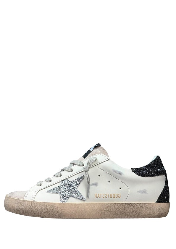 Golden Goose Super Star sneakers Silver Glitter Star and Black Glitter 6210