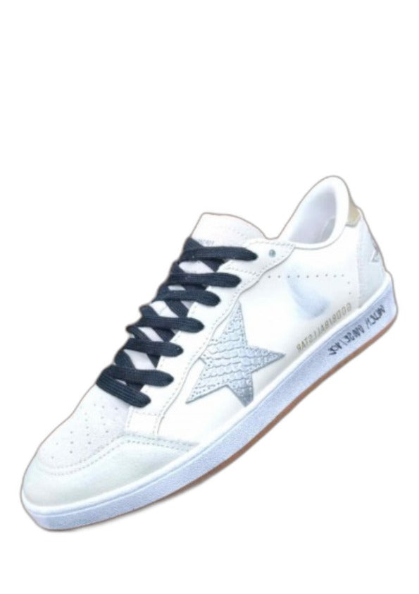 Golden Goose Ball Star Low White Silver