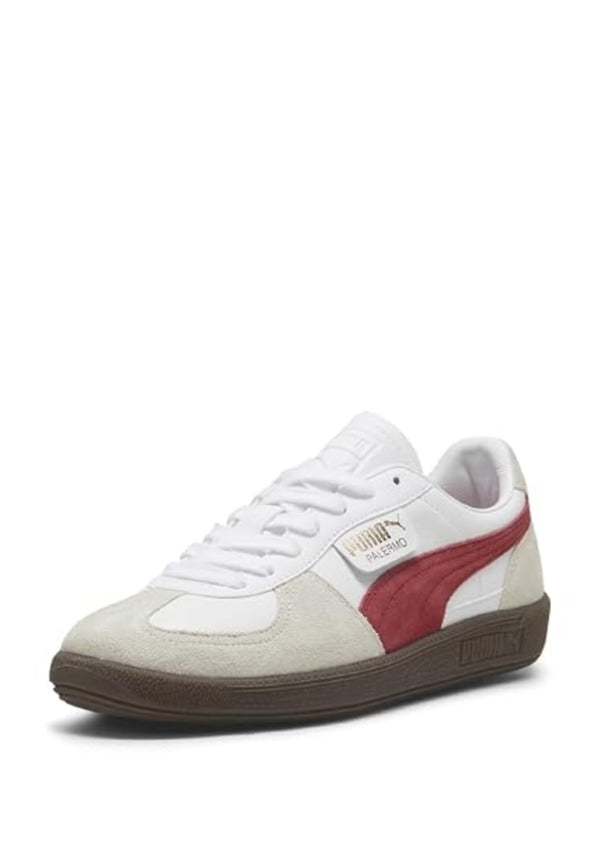 PUMAA PALERMO LEATHER WHITEVAPOR GRAY-CLUB RED