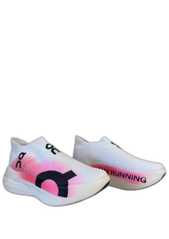 On Cloudboom Strike LS White and Raspberry 5068