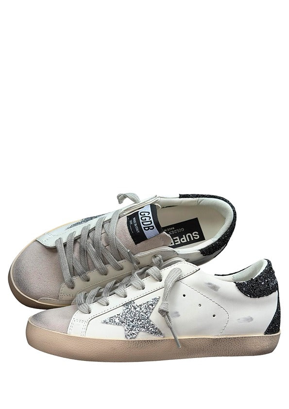 Golden Goose Super Star sneakers Silver Glitter Star and Black Glitter 6210