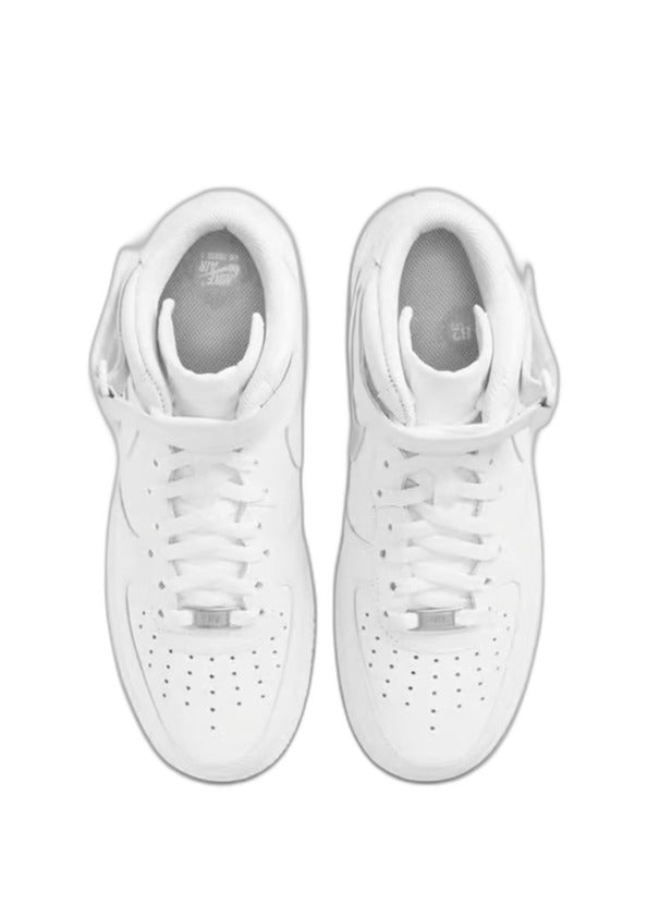 airforce long mid LEATHER WHITE