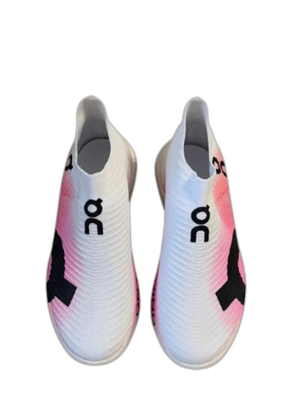 On Cloudboom Strike LS White and Raspberry 5068