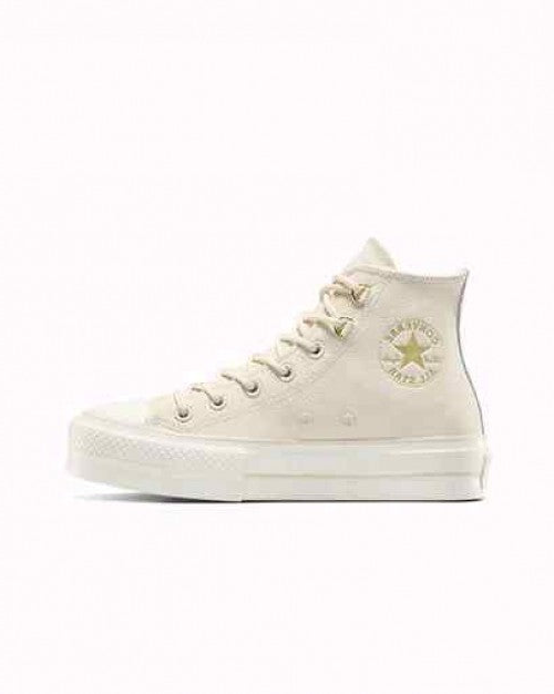 Conversee Taylor All Star Lift Platform Glam Leather Light Dune