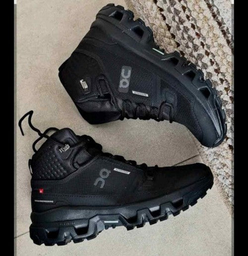 On Cloudrock Waterproof Mid Hiking Boots - Black